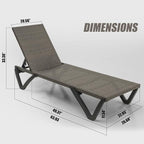 Domi Pool Lounge Chairs Set of 2, Wicker Adjustable Outdoor Chaise Lounge - Image 2