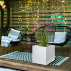 White Steel Planter Square Outdoor Planters Galvanized Steel Planter Box 24 - Image 7