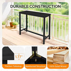 VINGLI Wooden Outdoor Bar Table, Wood Patio Counter Height Table, - Image 5