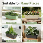 Window Box Planter, 6 Pack Plastic Vegetable Flower Window Planters Boxes 16 - Image 7