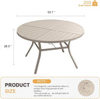 VICLLAX Round Patio Table with Adjustable Umbrella Hole - Image 3
