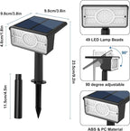 T-SUN Green Solar Spot Lights Outdoor 4 Pack, 49 LED 2 Lighting Modes, IP65 - Image 6