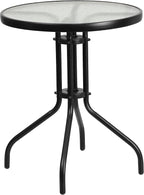Flash Furniture Bellamy 23.75" Round Indoor/Outdoor Tempered Glass Metal Frame by FlashFurniture