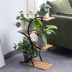 Bamboo 4-Tier Plant Stand Rack Multiple Flower Pot Holder Shelf Indoor Outdoor - Image 5