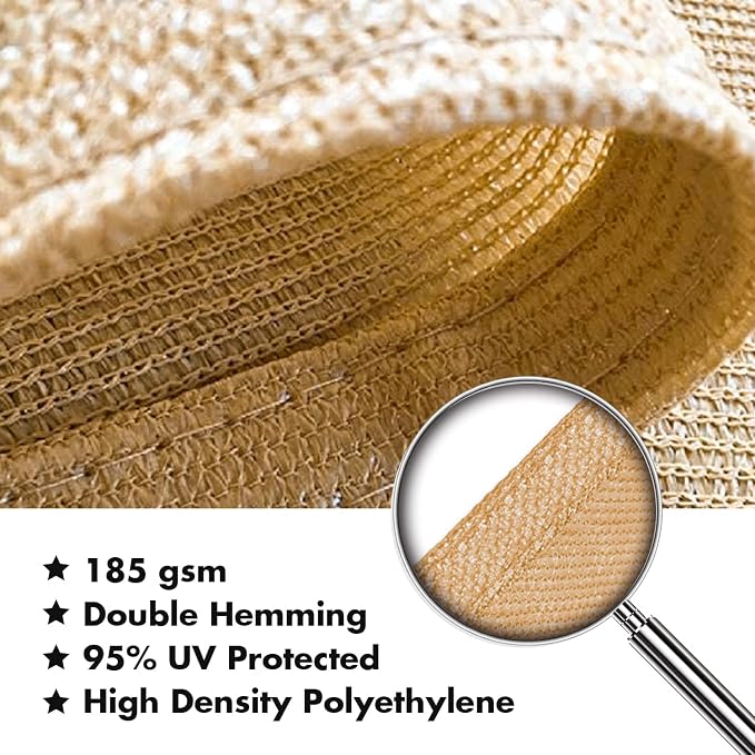 KANAGAWA 18'X24' Sand Custom Size Sun Shade Sail Rectangle UV Block Canopy Cover - Image 4