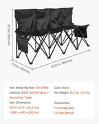 VEVOR Portable Folding Bench, 4 Seat Foldable Soccer Bench - Image 3