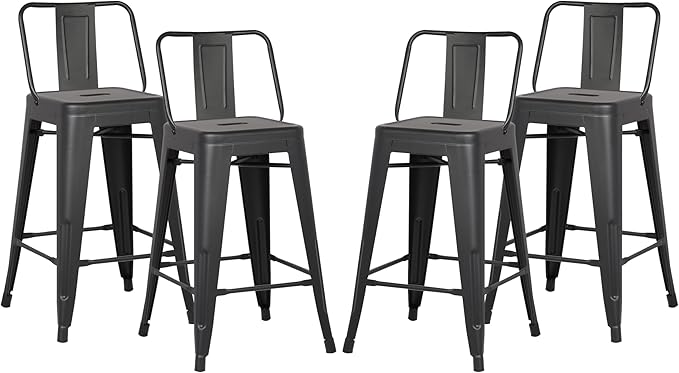 AC Pacific 24” Metal Barstool Set of 2 – Country Rustic Style by ACPacific