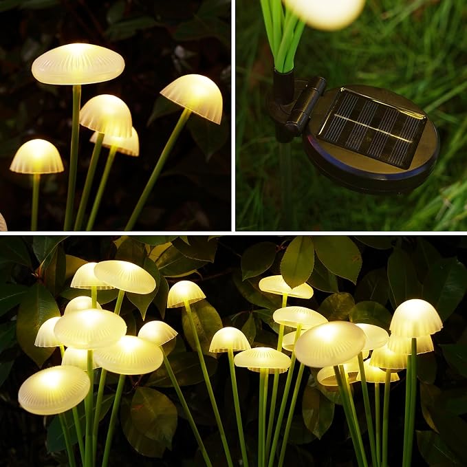 KAQ Solar Garden Lights Outdoor 6PK 48LED, Mushroom Solar Lights Outdoor - Image 6