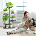 iDavosic.ly 5 Tier Plant Stand Indoor Outdoor, Tiered Corner Plant Stands - Image 2
