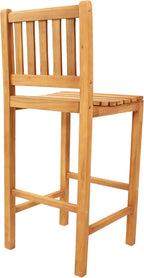Sunnydaze Solid Teak Wood Outdoor Bar Chair - Image 5