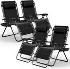Nestl Zero Gravity Chairs Set of 4, Patio Lounge Chair Outdoor by Nestl