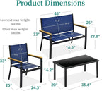 Best Choice Products 4-Piece Outdoor Textilene Patio Conversation Set, Backyard - Image 7