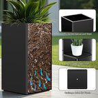 26" Tall Planters, Outdoor＆Indoor Black Planter Pots, Durable All-Weather Use - Image 7