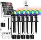 MEIHUA Solar Spot Lights Outdoor Color Changing, 6 in 1 Solar Landscape by MEIHUA