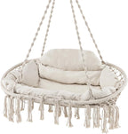Tangkula 2-Person Hanging Hammock Chair, Boho Style Macrame Hammock Swing by TANGKULA