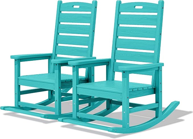 SERWALL Outdoor Rocking Chair Set of 2, Oversized Rocking Chair by SERWALL