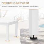 LUE BONA Outdoor Coffee Table, HDPS White Patio Coffee Tables - Image 5