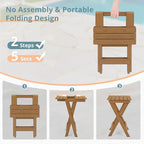 LUE BONA 27 inch Folding Side Table, HDPS Outside End Table - Image 5