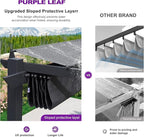 PURPLE LEAF Outdoor Retractable Pergolawith Curtains 10' x 13' Patio Aluminum - Image 2