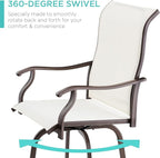 Best Choice Products Set of 2 Swivel Barstools, Bar Height Outdoor Chairs - Image 4