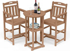 Outdoor Bistro Bar Set, Patio High Top Table and Bar Height Tall Adirondack by Suunyn