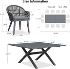 PURPLE LEAF 13 Pieces Oversized Patio Dining Set - Image 7