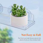 Lifewit Window Plant Floating Shelves 14.6x3.6, 3 Pack Acrylic Suction Cup Shelf - Image 7