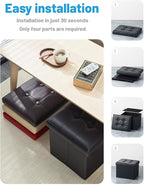 AmasSmile Storage Ottoman Folding Foot Rest Stool - Image 7