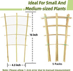 16Inch 5Pack Bamboo Trellis for Climbing Plants, Garden Ladder Trellis for - Image 4