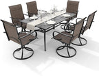 MELLCOM 7-Piece Outdoor Dining Set, 6 Swivel Rocker Chairs - Image 9