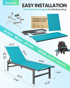 Outdoor Lounge Chair for Pool, Aluminum Chaise Lounge Chairs - Image 3