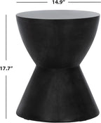 Safavieh Outdoor Athena Black Modern Concrete Round Accent Table - Image 3