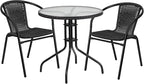 Flash Furniture Lila 28'' Round Glass Metal Table by FlashFurniture
