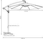 Sunnydaze 10' Solar Offset Patio Umbrella - Image 4