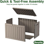 EasyUp 45 Gallon Outdoor Storage Box, Resin Waterproof UV-Resistant Deck Box - Image 5