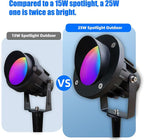 Color LED Spotlight Outdoor 120V 25W, Durable Landscape Spot Light - Image 4