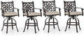 PHI VILLA Outdoor Swivel Bar Stools Set of 4, Cast Aluminum Patio Pub Height by PHIVILLAThepioneerofcomfortablehouseholdsupplies