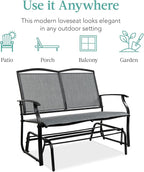 Best Choice Products 2-Person Outdoor Patio Swing Glider Steel Bench Loveseat - Image 7