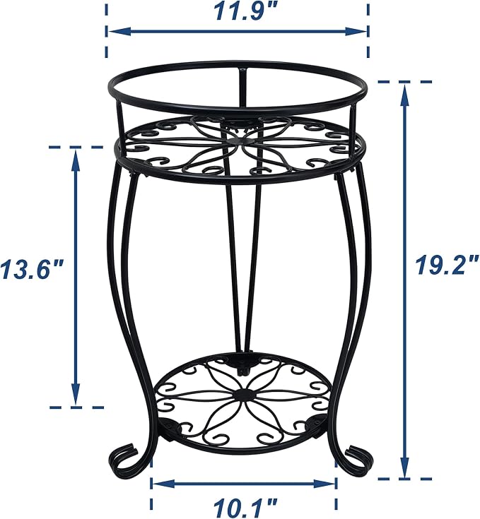 CASIMR 2-Pack Plant Stand, 2 Tier 19.2 inch Tall Metal Potted Holder Rack - Image 7