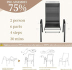 MAMIZO Patio Dining Chairs, Stackable All Weather Teslin Chair, Heavy Duty - Image 3