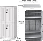 EHHLY Heavy Duty Tall Storage Cabinet Outdoor Weatherproof, 28 Cuft Garage - Image 2