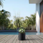 Kante 9.8" Dia Round Concrete Planter, Modern Style Large Cylindrical Plant Pot - Image 5