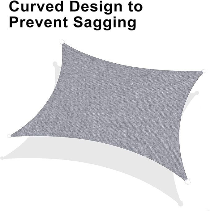 LOVE STORY Custom Size 8'x9' Silver Grey Sun Shade Sail Rectangle UV Block - Image 6