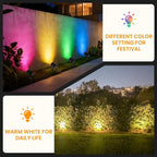 RGBW Multicolor Spotlight Outdoor: 16 Color Changing Landscape Lighting - Image 2