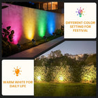 Halloween Christmas Spotlights Outdoor: RGBW Spot lights Plug in 120V Remote - Image 5