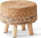 Cpintltr Ottoman Outdoor Sea Grass Stool Poufs Hand Woven Round Foot Stool - Image 4