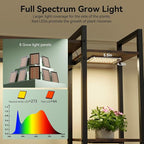 Plant Stand Indoor with Grow Lights 11 Tiered Wood Indoor Plant Shelf 62" Tall - Image 3