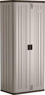 Suncast Tall Storage Cabinet, Platinum Resin Garage Storage Cabinet - Image 11