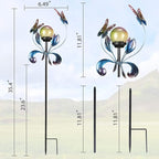 VCUTEKA Solar Lights Outdoor Metal Garden Stake Waterproof Crackle Glass Globe - Image 5