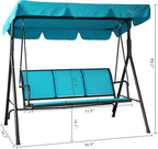 Kozyard 3-Person Outdoor Canopy Porch Swing Chair, Breathable Textilene Armrest - Image 4